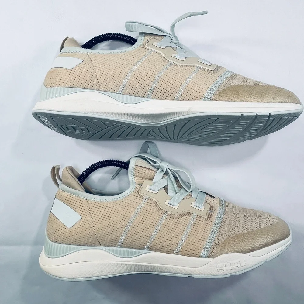 Kuru Stride Move Shoes Womens 11 Beige Blue Athletic Running Walking Sneakers
